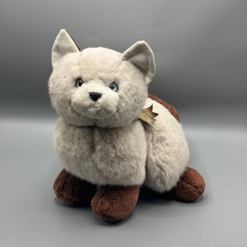 Mervyns Playful Pals Siamese Kitty Cat Chocolate Point Plush Realistic 12" FADED